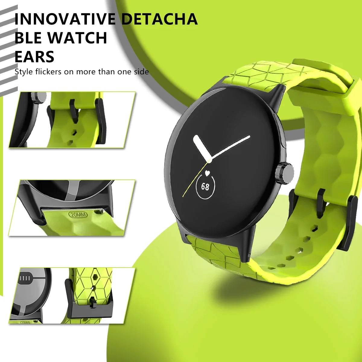 Silicone Strap for Google Pixel Watch 2 Watch Strap Bracelet correa Replacement for Google Pixel Watch 1 41mm Sport Band Qme