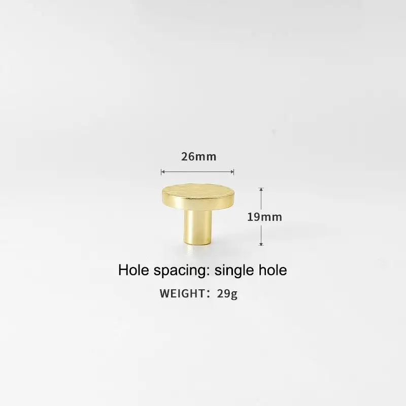 Drawer Hammer Pattern Pull Handle For Cabinet Single-hole Pull Handles For Wardrobe Handle Brass Copper Pulls Qme O
