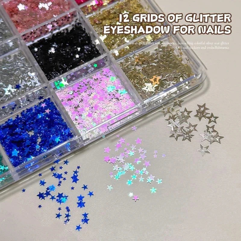 Manicure Glitter Decoration 1 Box Mini Ultra Thin Round Wave Dot Star Qme