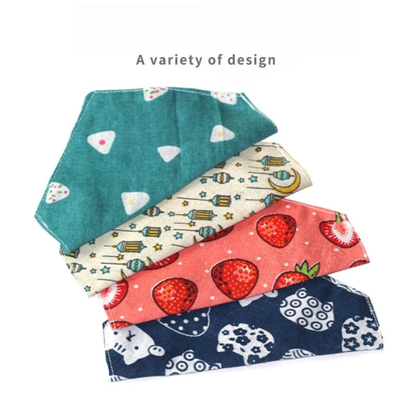 B Adorable Triangle Pet Drool Bib Without Collar Water Absorbing Reusable Cloth Practical Feeding Bib For Dogs And Kittens Qme