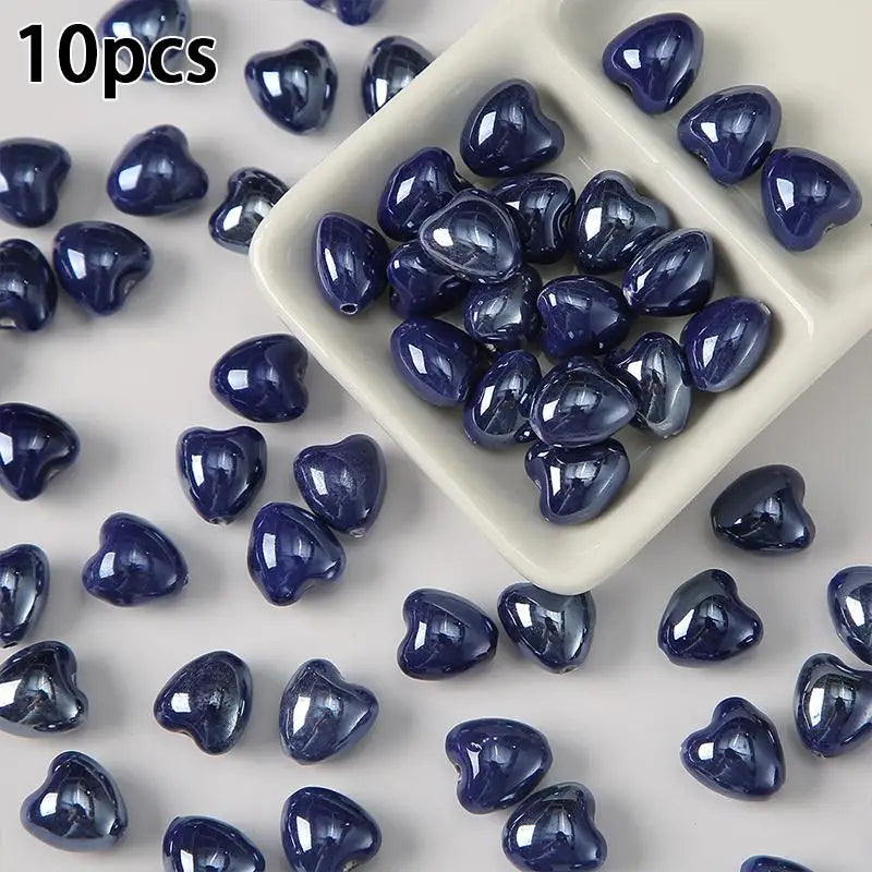 10Pcs Ceramic Loose Beads, DIY Jewelry Making Supplies for Necklaces & Earrings, Ceramic Pendants for Crafting Accessories Qme A12
