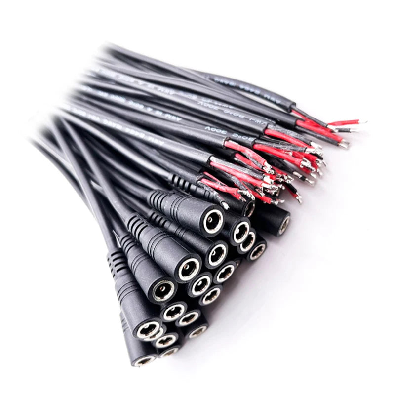 10Pcs 5.5x2.1 Plug DC male or Female Cable Wire Connector For 3528 5050 LED Strip Light. Qme