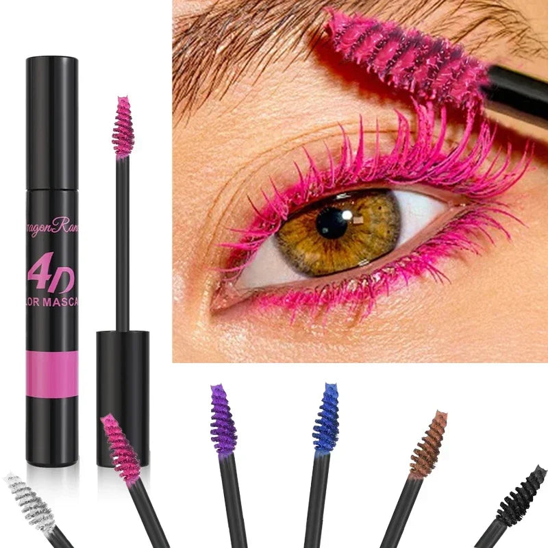 Colored Mascara Makeup 4D Silky Natural Long Eyelashes Mascara Waterproof Long-lasting Extension Thick Lasting Curling Mascara Qme