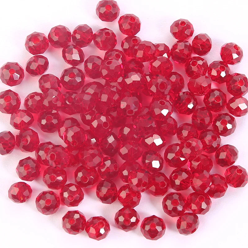 3*4mm 4*6mm Rondelle Faceted Loose Spacer Glass Beads Crystal Round Beads for Jewelry Making DIY Necklace Bracelet Accessories Qme 24 4x6mm-100pcs