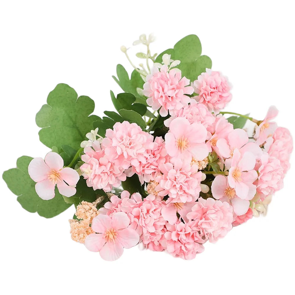 1 Pc Realistic Silk Flower Bouquet Ball Chrysanthemum Artificial Flowers For Wedding Home Decoration Qme Pink