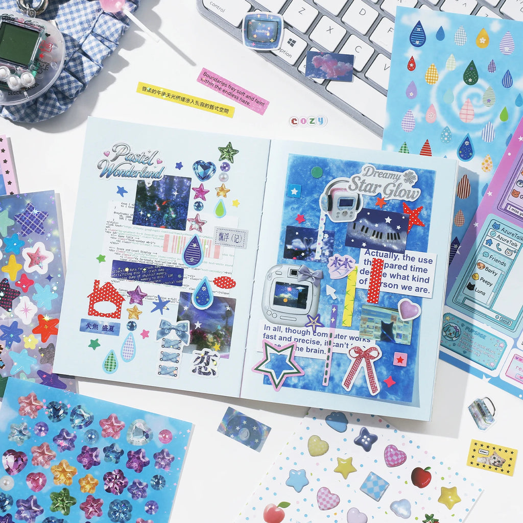 TIANZI 20 Pcs Universe Series Die cut Stickers book Cartoon Decorative handmade Scrapbooking Diary Japanese Stationery Supplies Qme