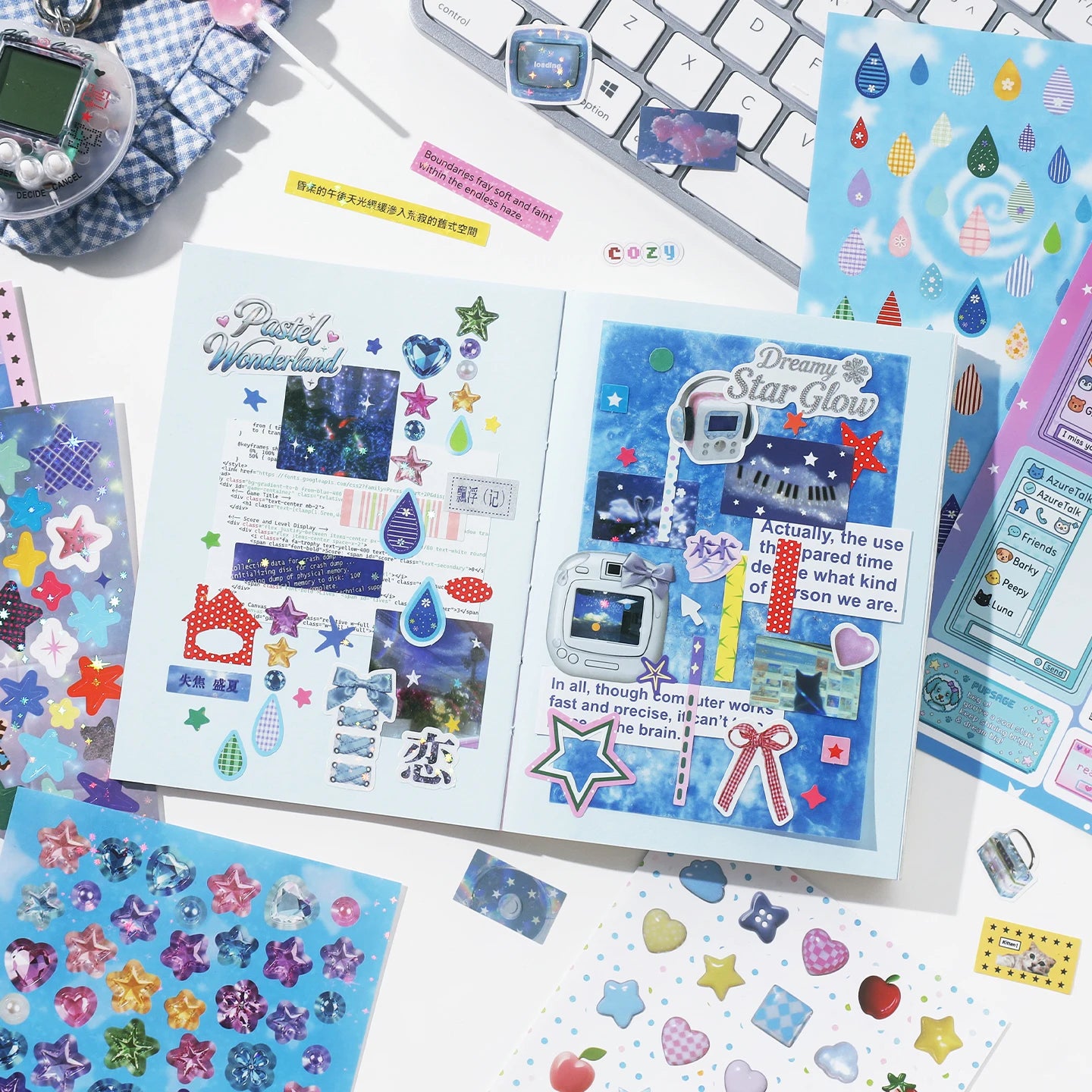 TIANZI 20 Pcs Universe Series Die cut Stickers book Cartoon Decorative handmade Scrapbooking Diary Japanese Stationery Supplies Qme