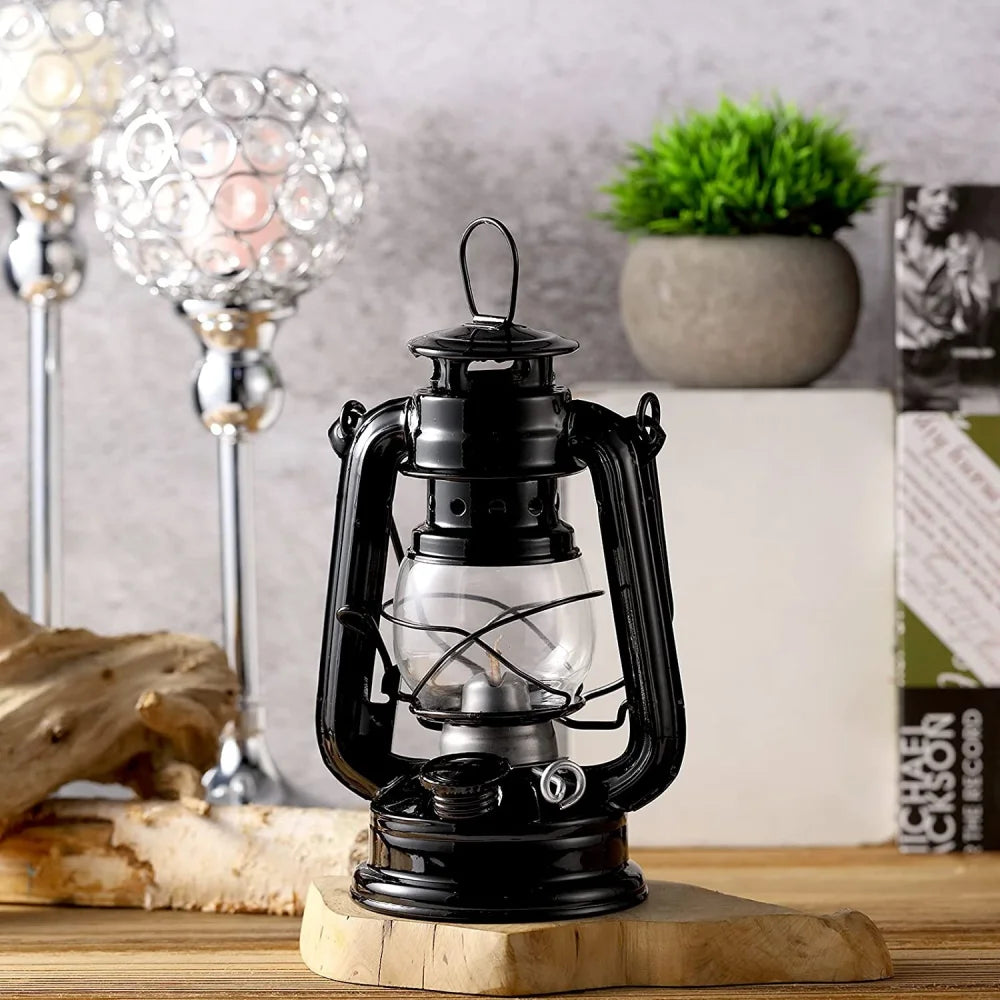 Retro Outdoor Camping Lamp Portable Lantern Bronze Colored Oil Qme