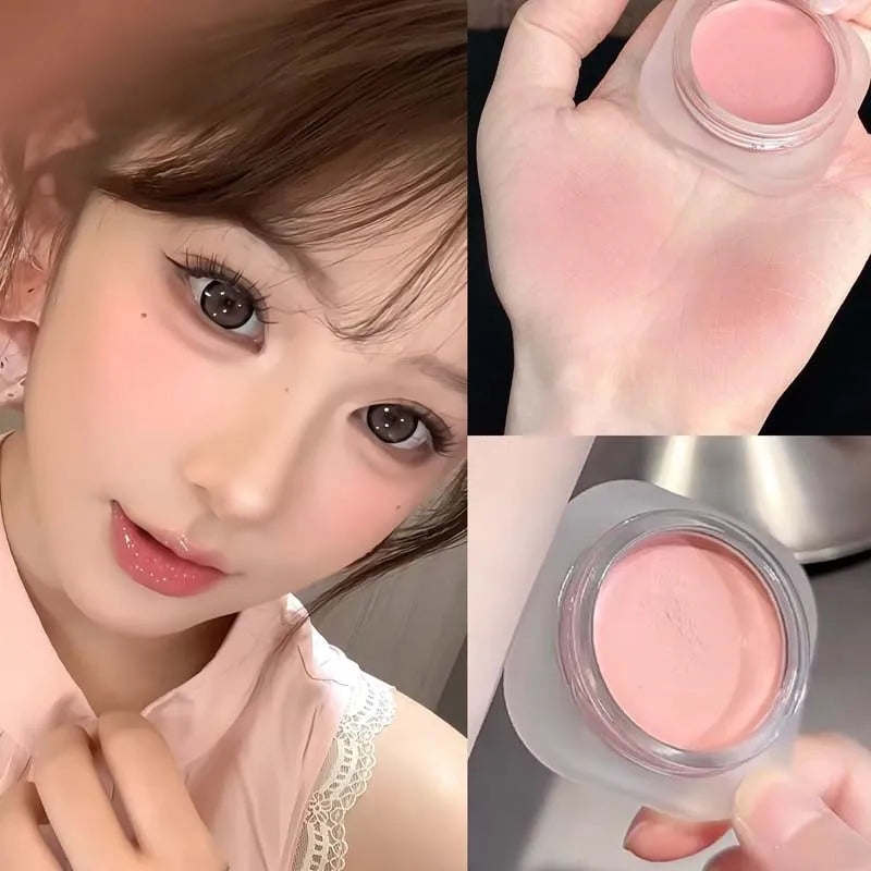 Monochrome Powder Blusher Cream Brightening Whitening Purple Lip and Cheek Dual-use Matte Natural Rouge Blush Tint Palette Qme 04