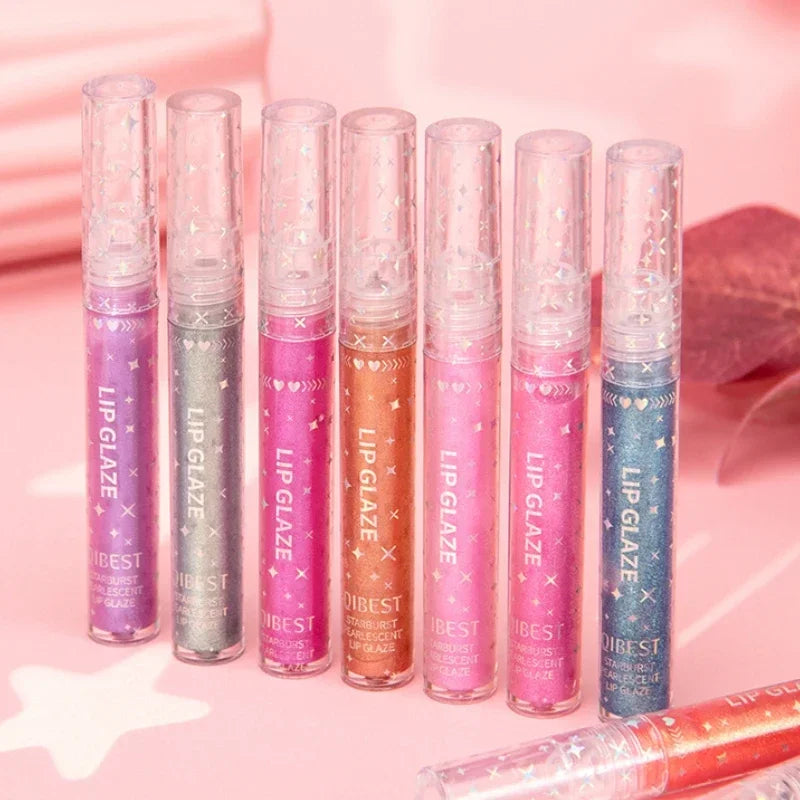 15 Colors Glitter Liquid Lipglaze Tint Laser Holographic Lipsticks Cosmetics Shiny Pigment Waterproof Makeup Women Lipglosses Qme