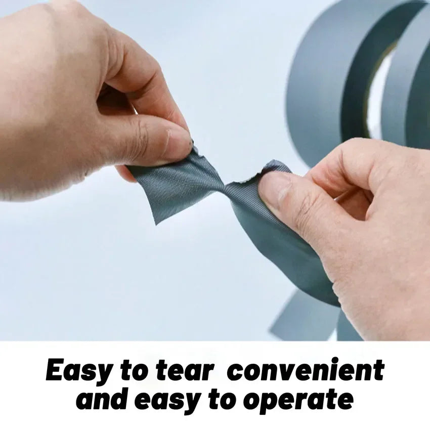 10m Thick Industrial Tape (Silver-Gray) - Single-Sided, Waterproof/Windproof, Wear-Resistant for Repair & Bundle Tasks Qme