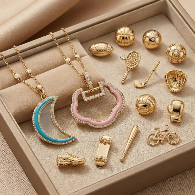 Fashion Sports Series Pendant Necklace DIY Openable Design for Women Girls Stylish Jewelry Piece Qme