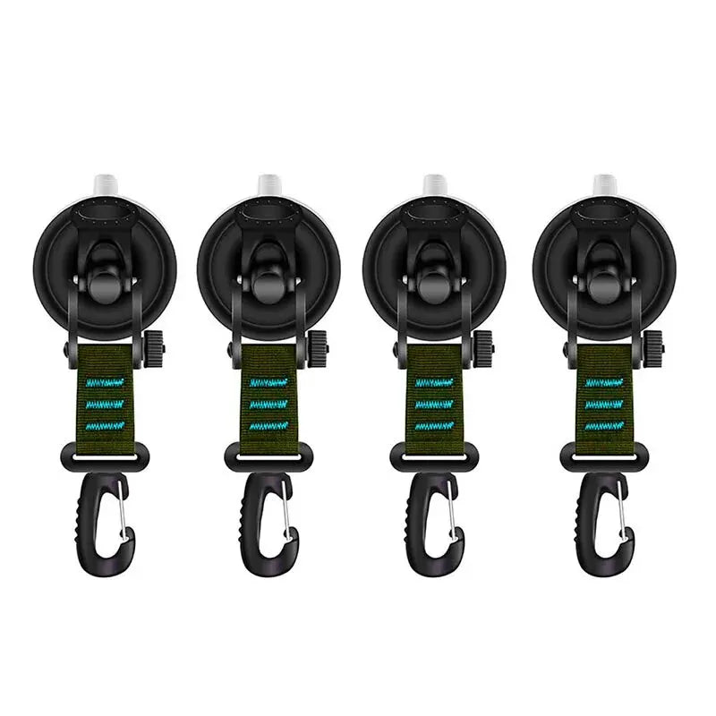 4Pcs Suction Cup Anchor Securing Hook Tie Down Camping Tarp As Car Side Awning Pool Tarps Tents Securing Hook Universal Travel Qme blue
