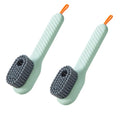 Household Soft Bristled Liquid Shoe Brush Special for Shoe Washing Long Handle Shoe Brush Clothing Brush Deep Cleaning Tools Qme 2PCS Green