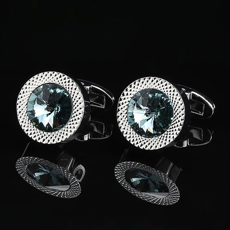 Men's Crystal Cufflinks Wedding Elegant Business Formal Dress Shirt Qme rt-9 Size fits all