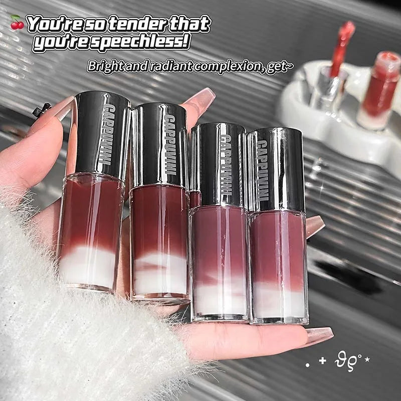 Berry Snow Glass Lip Gloss Mirror Shiny Lip Stain with Mixing Effect Juicy Plump LipGloss Non-Sticky Water Gloss Liquid Lipstick Qme