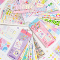 30/60 Pcs Cartoon Die-Cutting Sticker Book Kit Multi-Material Scrapbooking Decor Journal Supplies Aesthetics Stationery Qme AB