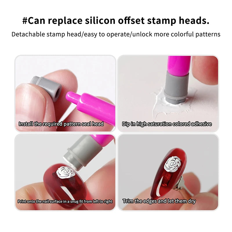 Easy DIY Nail Stamping Stamper Floral Butterfly Designs Patterns Qme