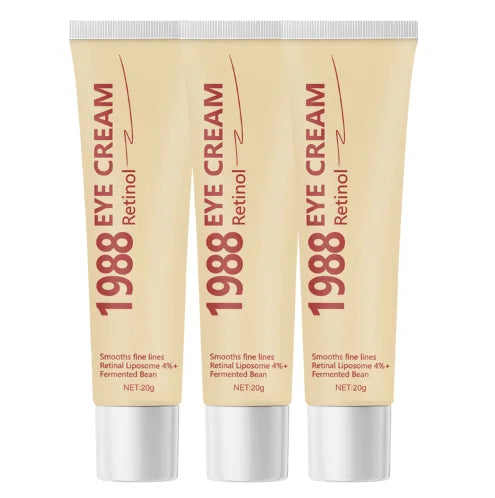Retinol Eye Cream 1988 with 4% Retinal Liposome & Fermented Bean - Smooths Fine Lines for Elastic, Smooth Skin Qme Khaki 20g