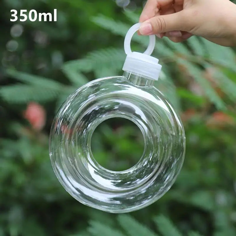350ML Donut Kids Water Bottle Leak-Proof Travel Cup Children Anti Fall Transparent Drinking Bottle Sports Water Bottle Qme Clear 350ml