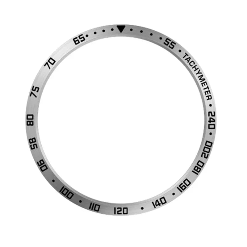 Metal Bezel For Samsung Galaxy Watch 6/5/4 40mm 44mm Time/Speed Scale Frame Protective Ring Watch 6 Classic 47mm 43mm 46mm 42mm Qme silver-E watch 6 classic 43mm
