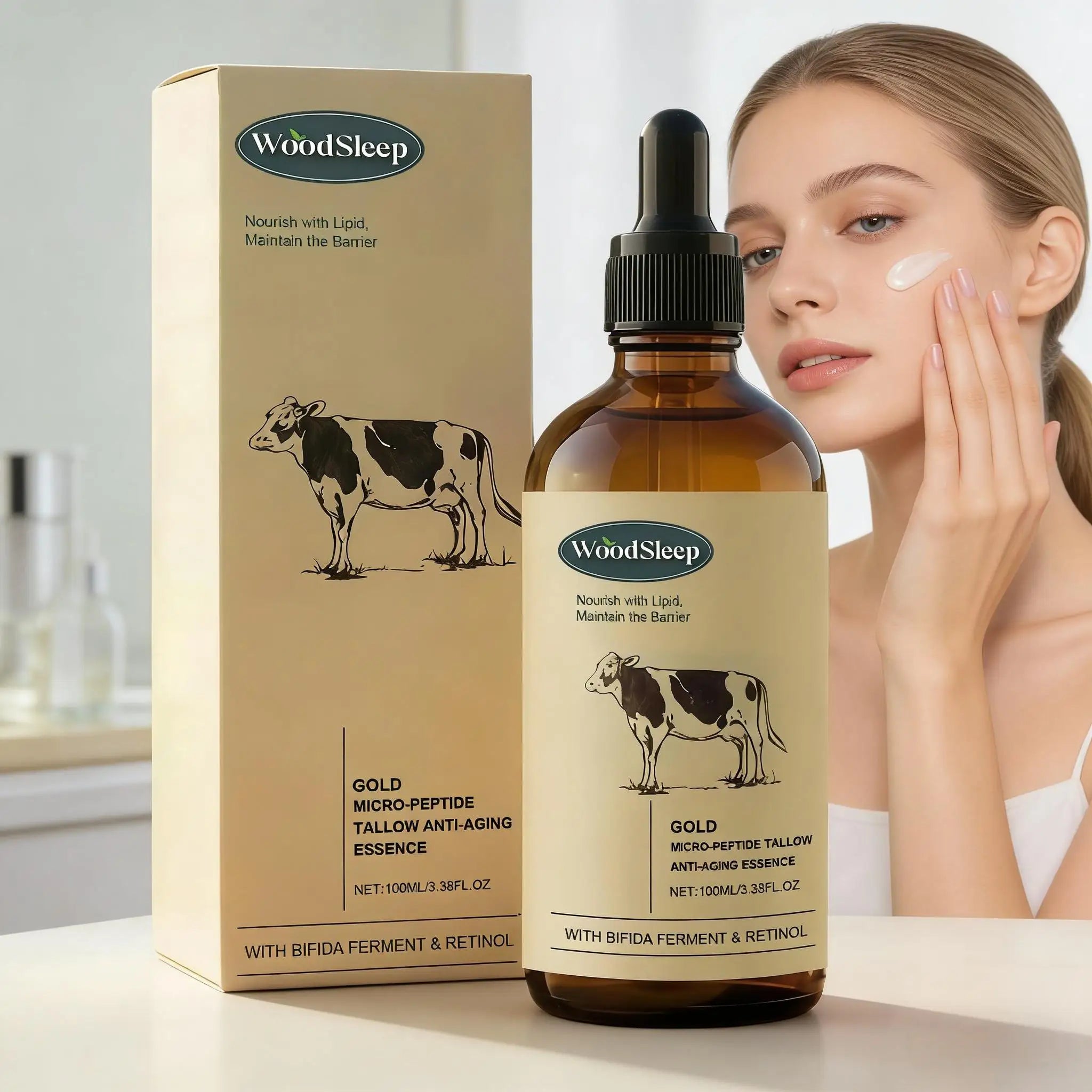 Beef Tallow Serum Anti-Wrinkle Shrinking Pores Tighten Loose Skin Reduce Fine Lines Hydrating Anti Aging Moisturizing Face Care Qme