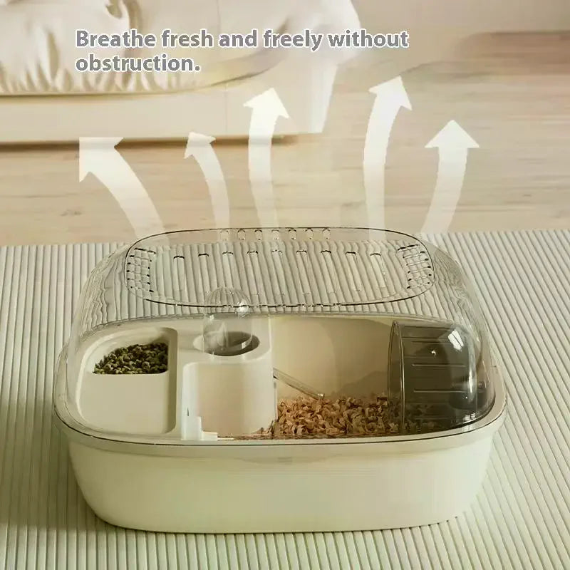 Luxury Large Capacity Hamster Golden Hamster Cage Habitat Villa Large 2-Layer Platform Cage Hiding Nest Small Pet Supplies Qme