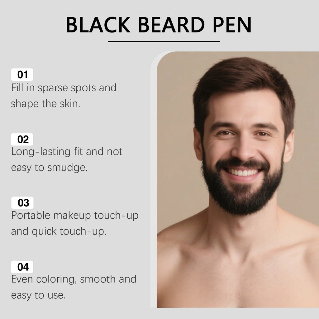 Instant Beard Filler Pen With Brush Comb Disposable Waterproof Moustache Beard Coloring Pen Filling Enhancer Hair Beard Stuffing Qme