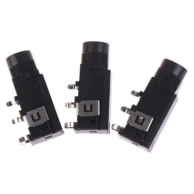 3pcs/lot 6.35mm Jack stereo female socket connector audio adapter 4pin . Qme