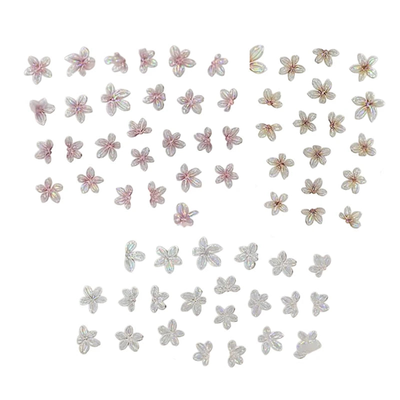 Mini 5-Petal Flower Nail Sticker Colorful DIY Decal Fresh Small Art Qme