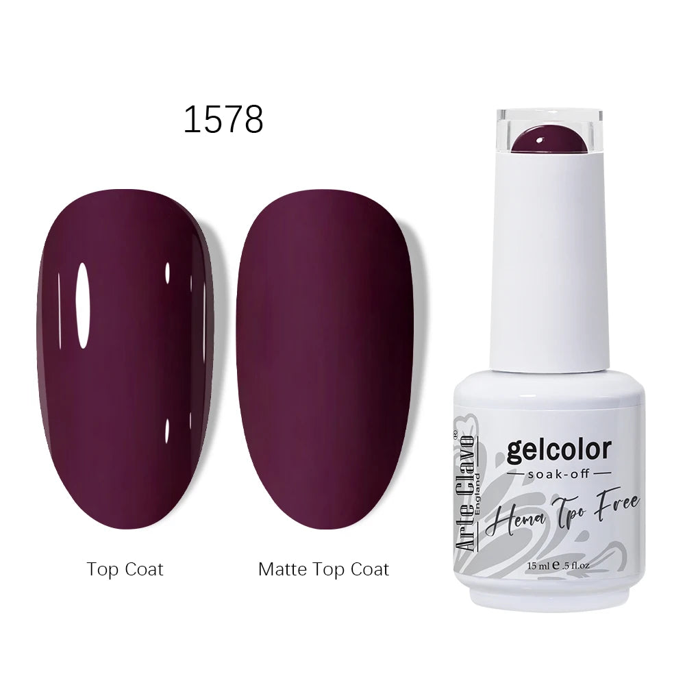 Arte Clavo HEMA TPO Coffee Brown Gel Nail Polish Winter Semipermanent Qme 1578