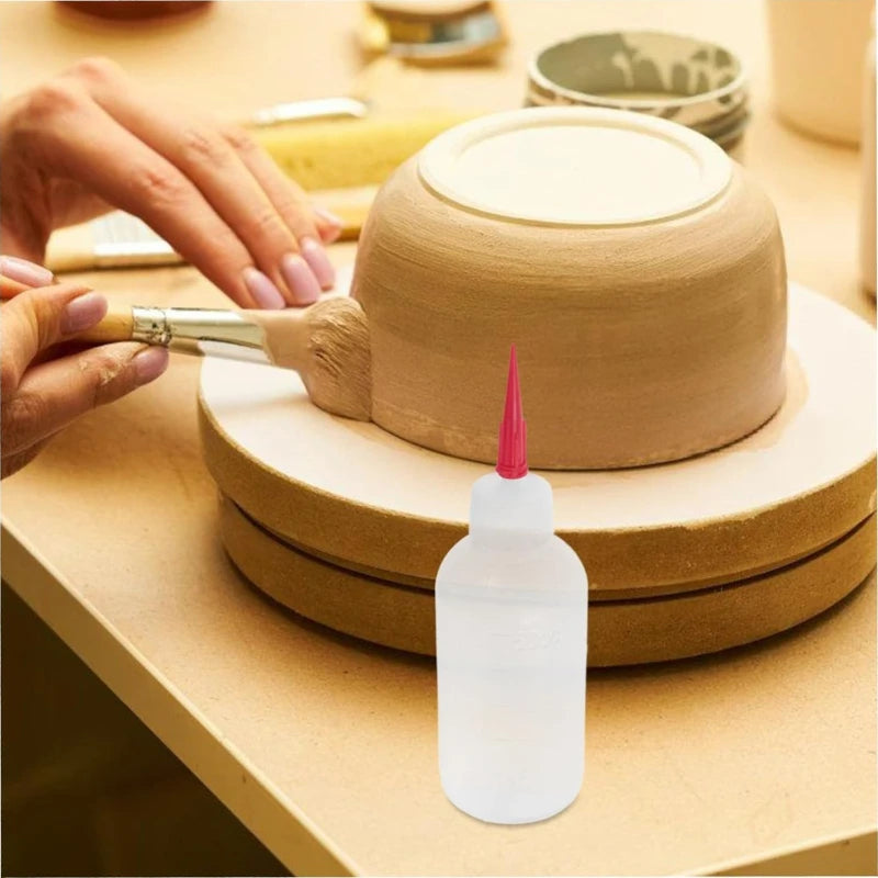 Pottery Glaze Squeeze Bottle Set Fine Tip Applicator For Ceramic Art For DIY Underglazing Projects And Crafting Needle Bottles Qme