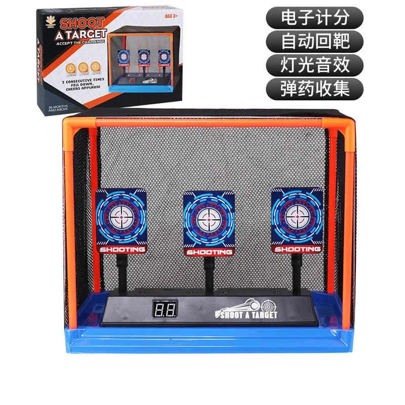Targets for Nerf Guns Auto Reset Electric Shooting Target Accessories Kids Sound Light Shooting Game Toys High Precision Scoring Qme 3-Targes