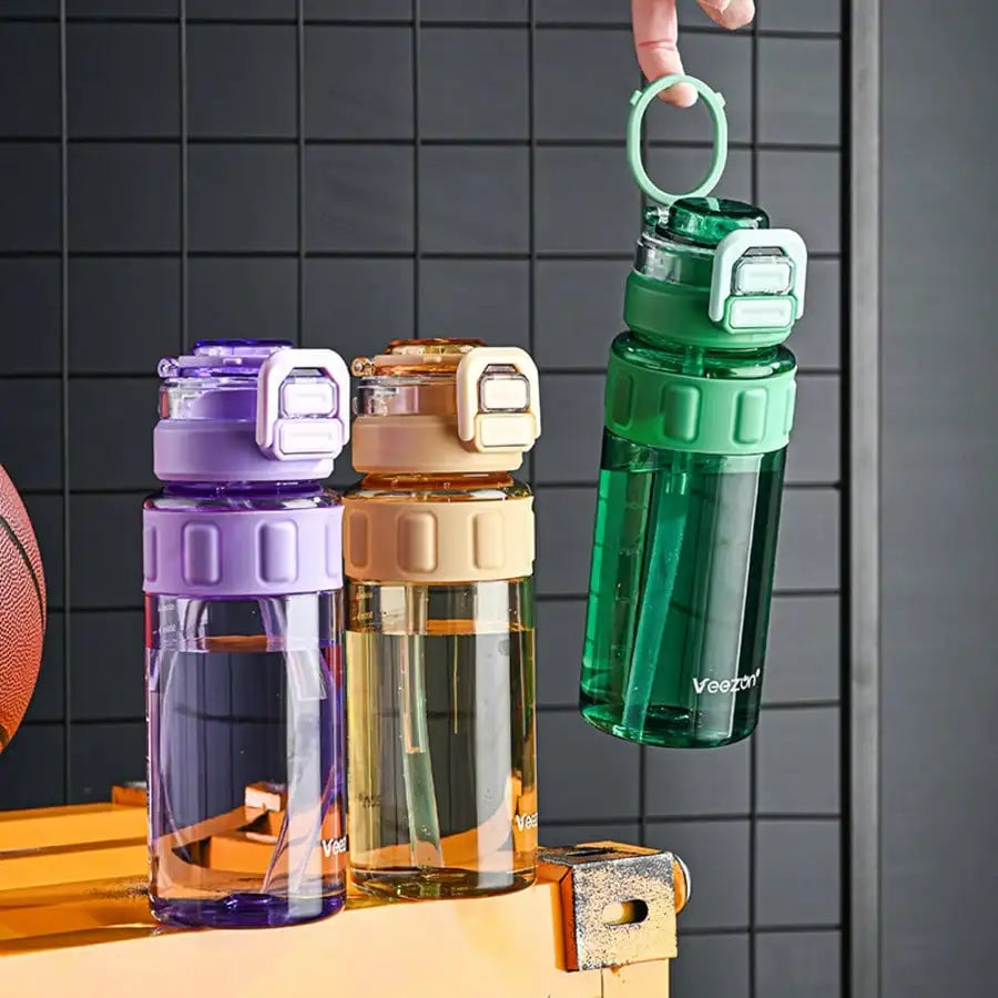 Dual-drink High-value Portable Plastic Water Bottle Summer Outdoor Qme