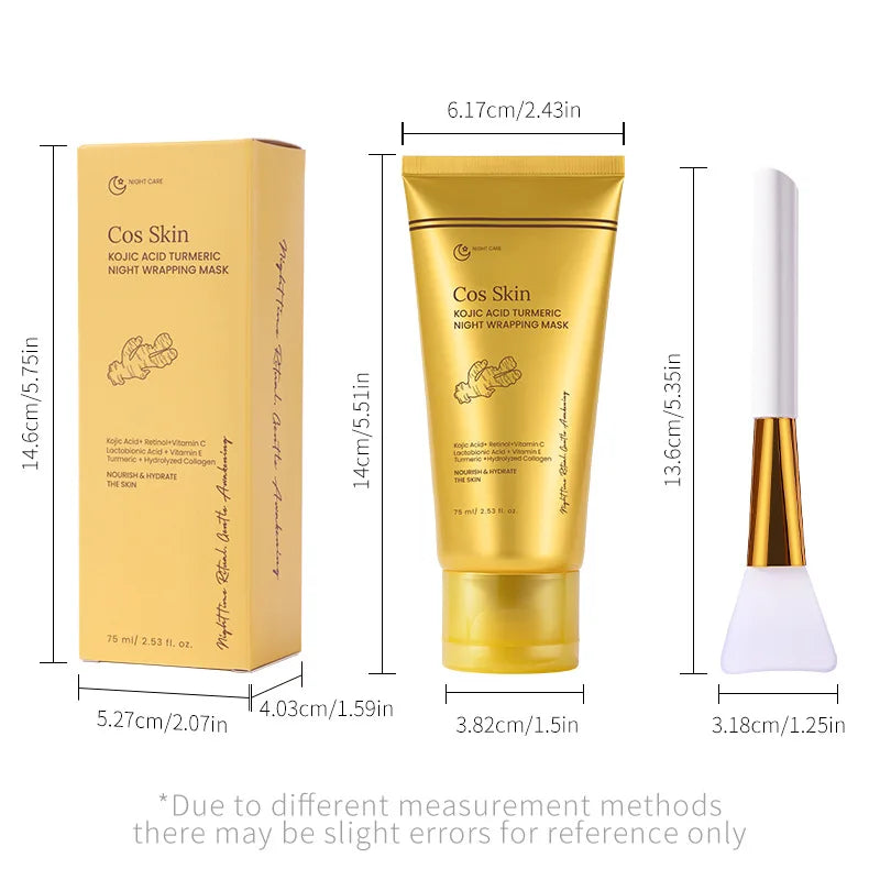 Kojic Acid Turmeric Overnight Wrapping Peel Off Mask Nourishes Qme