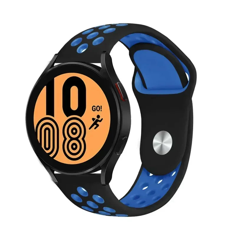 20mm 22mm Watch Strap for Samsung Galaxy Watch 6 5 4 3 Classic 47mm 43mm Pro 45mm 40mm 44mm Silicon Bracelet Huawei GT/3/2 Band Qme Black Dark Blue 20MM Watch Band