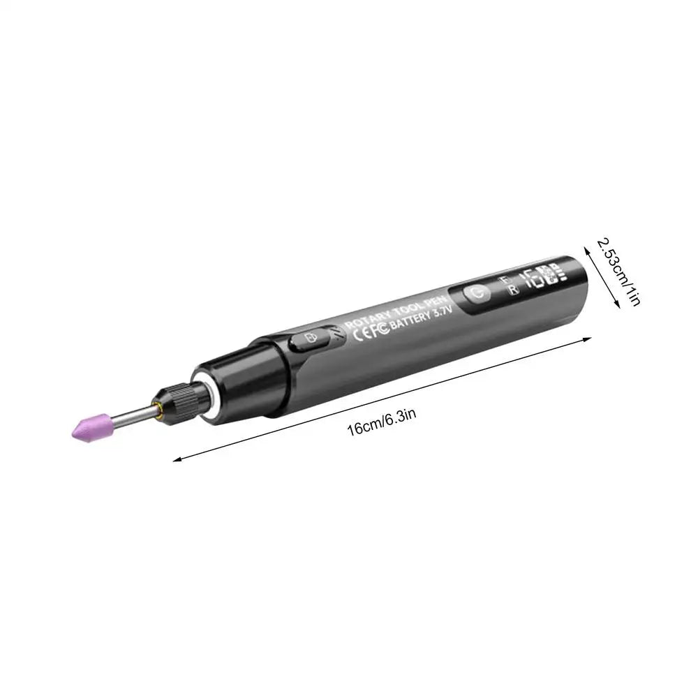 Rotary Tool 6 Speed Rechargeable Drilling Pen Electric Light Jewelry Qme China Mainland Gray