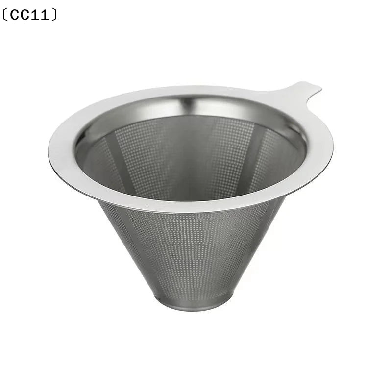 Reusable Stainless Steel Pour Over Coffee Filter Paperless Fine Mesh Qme