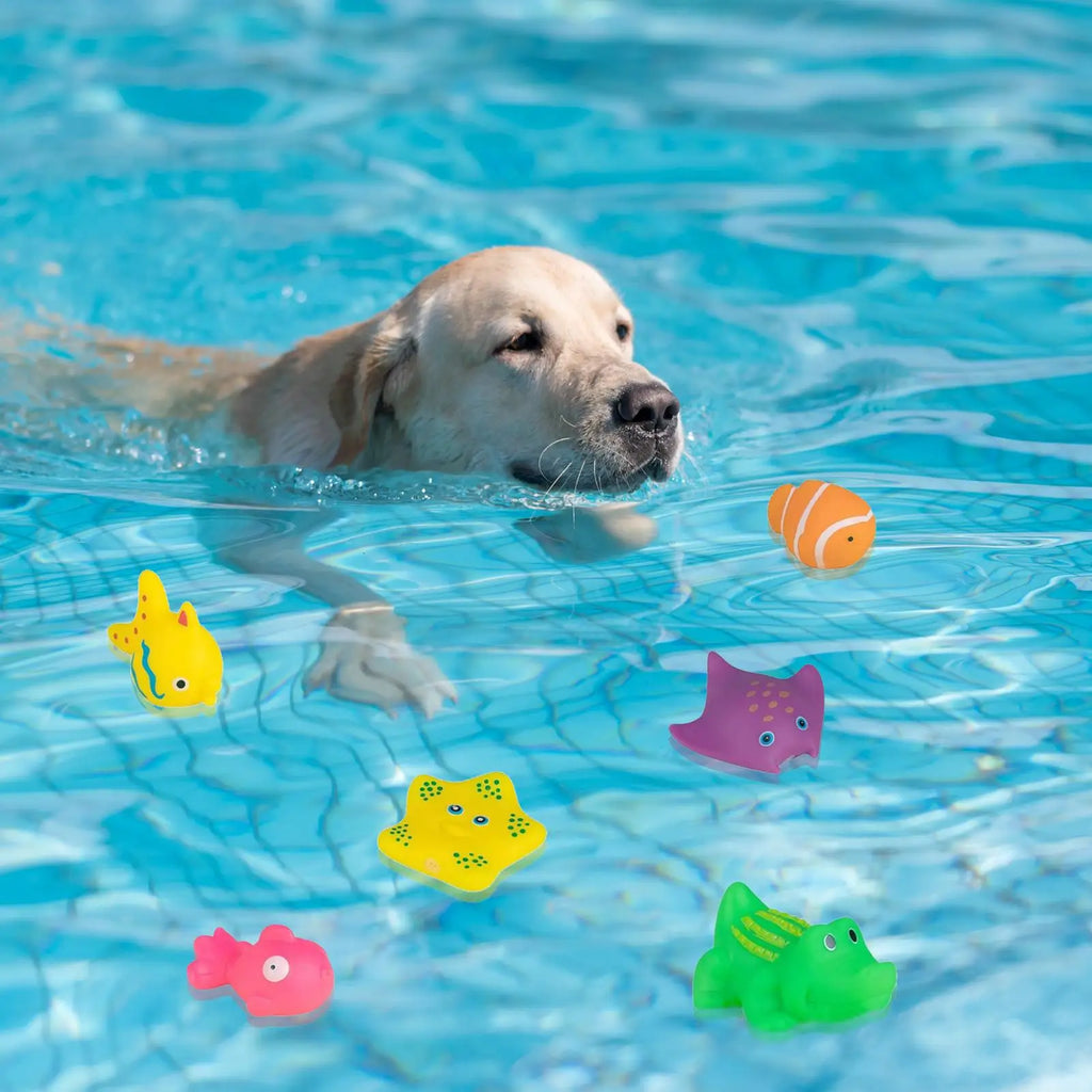Cat Pool Toys 6pcs Interactive Cat Squeaky Toys for Pool Swimming Bath Fish Toy for Bored Indoor Pet Cat for Backyard Pool Pet Qme