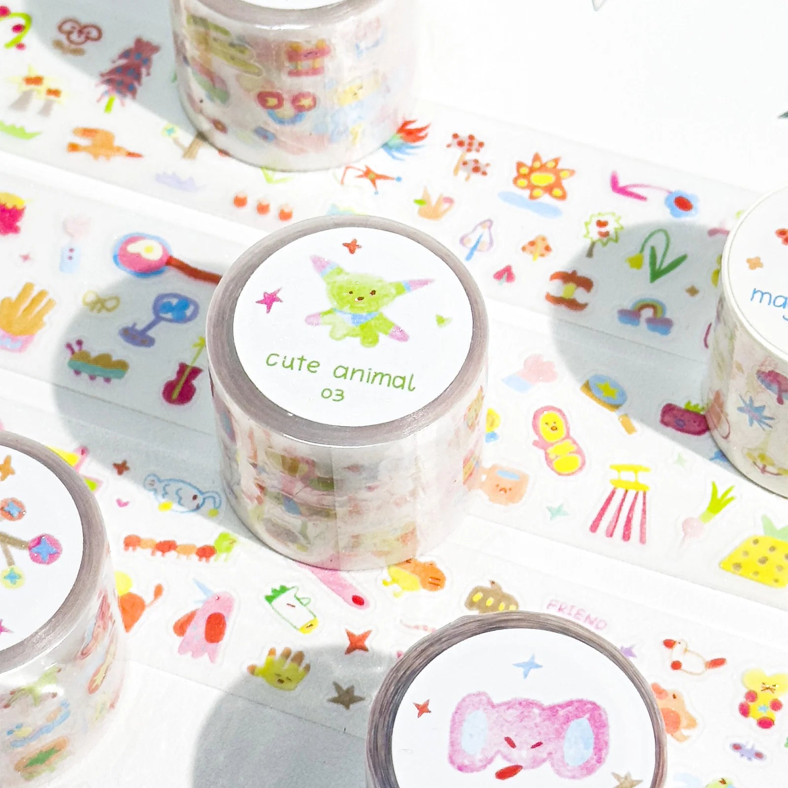 300cm/Roll Cute Cartoon WHIMSY Making Tape Diary Sticker DIY Scrapbooking Stickers Decor Mobile Planner Korean Stationery Qme