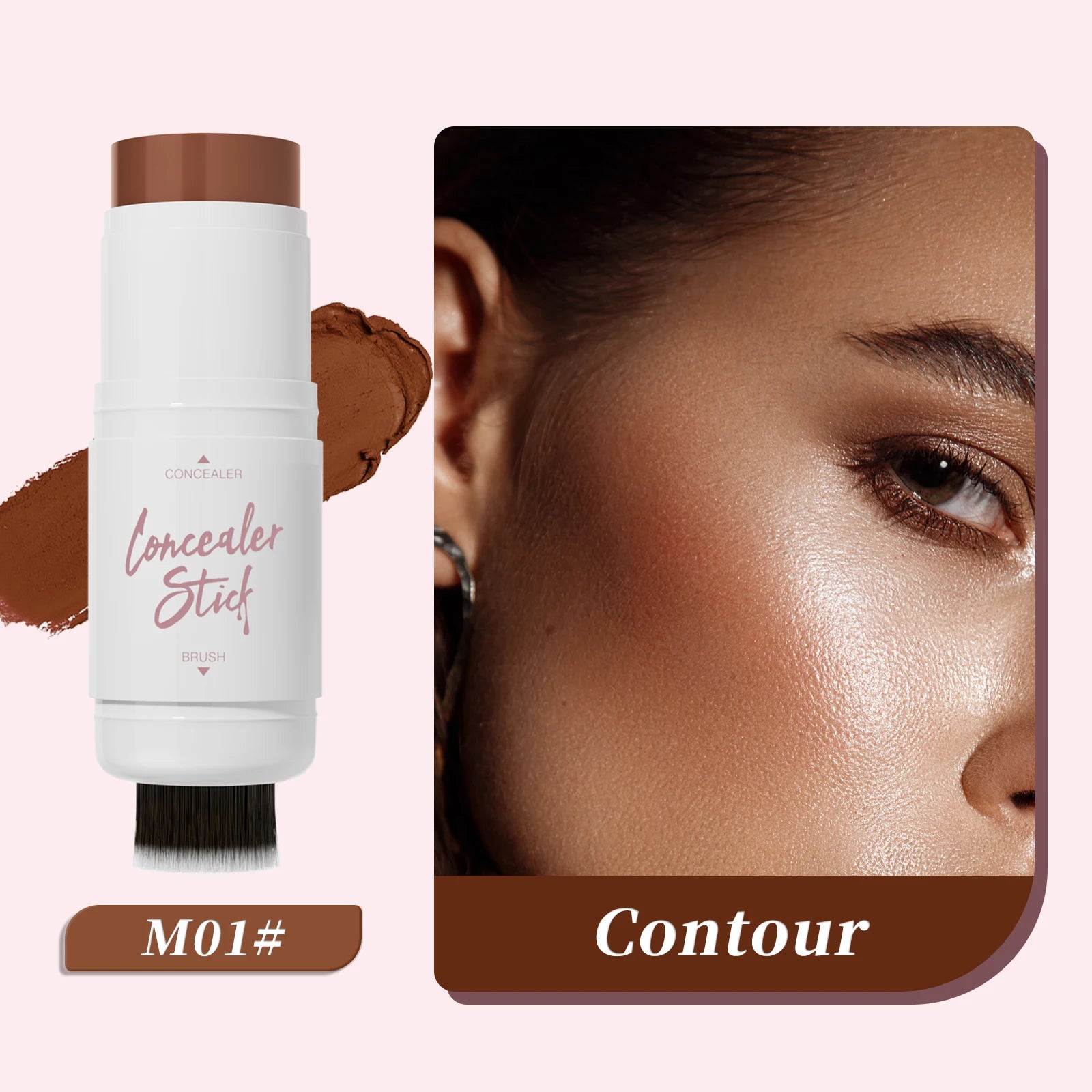 Double Head Highlighter Stick Natural Waterproof Silky Smooth Stereoscopic Nose Shadow Concealer Makeup Qme 9509-1