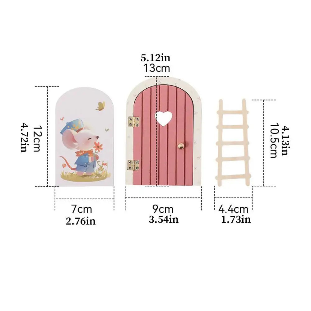 Wooden Fairy Door Tiny Holiday Party Supplies Thanksgiving Birthday Qme Pink China Mainland