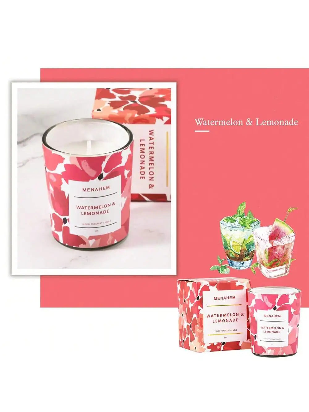 Aromatherapy Candles Soy Wax Bedroom Premium Light Luxury Room Qme watermelon