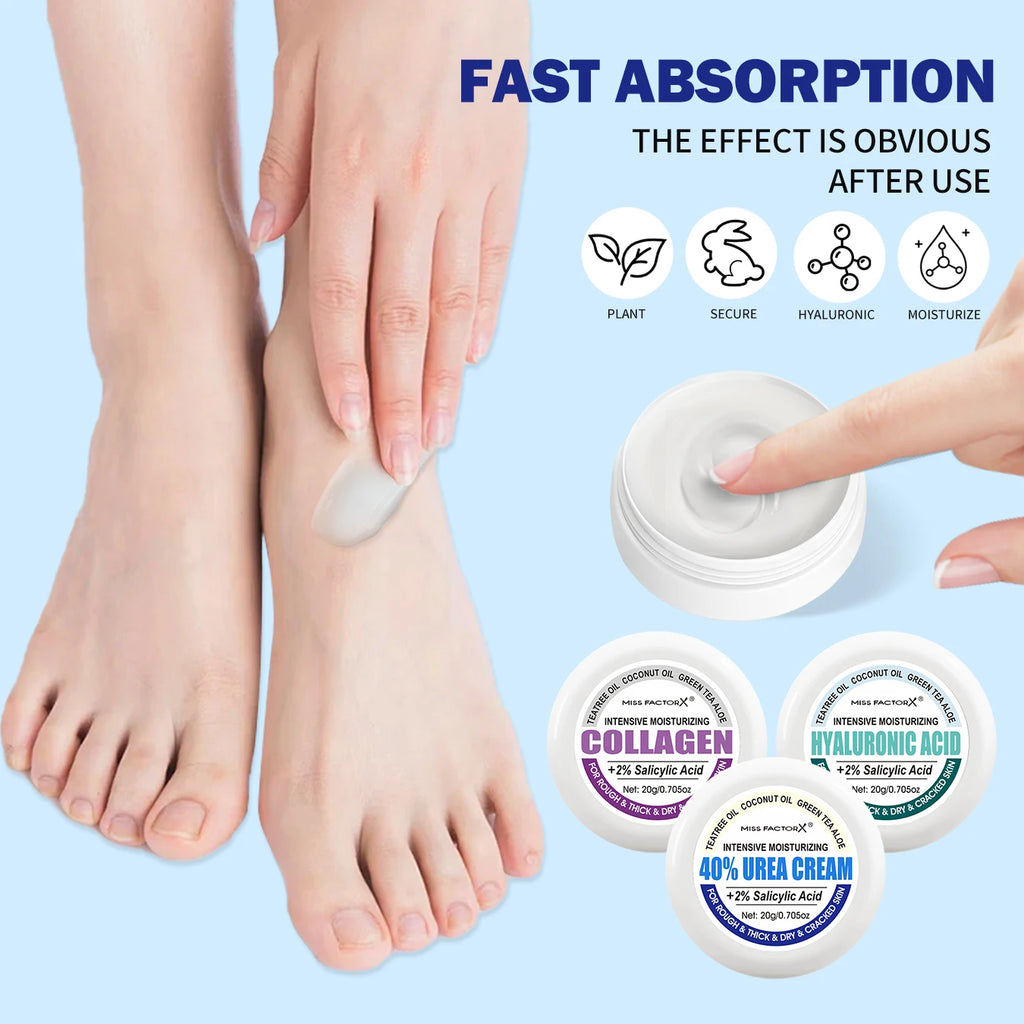 3PCS/Box Urea Foot Cream Moisturizer, with Salicylic Acid, for Dry and Cracked Feet - Hand and Foot Care for and Women Qme