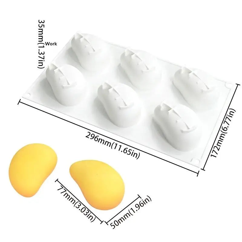 Mango Pudding Mousse Silicone Molds 3D Fruit DIY Baking Chocolate Ice Qme A3