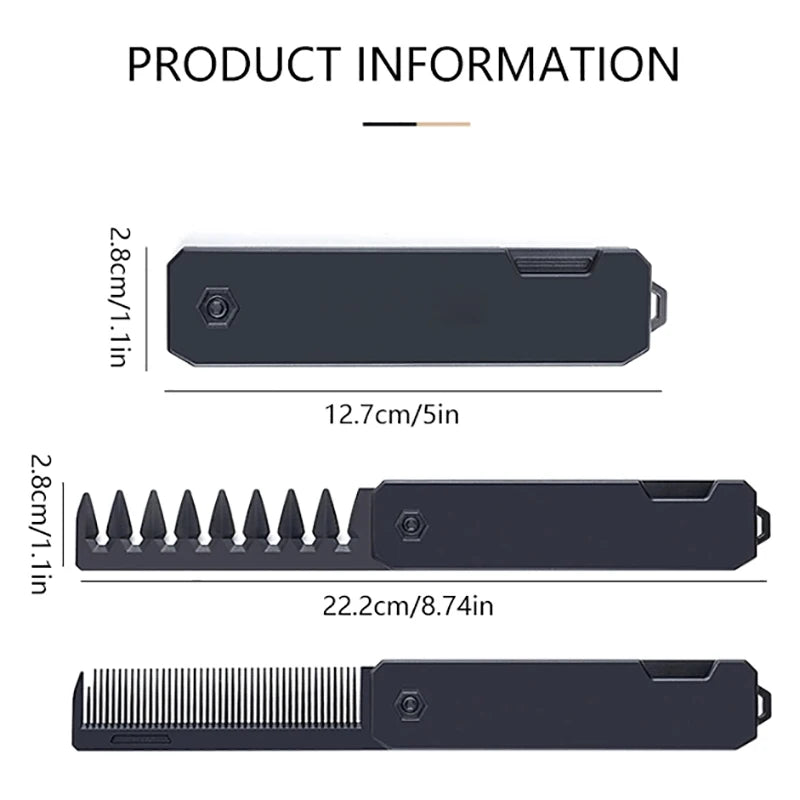 Multifuncional Pocket Folding Combs Plastic Wide Tooth Oil Head Comb Qme