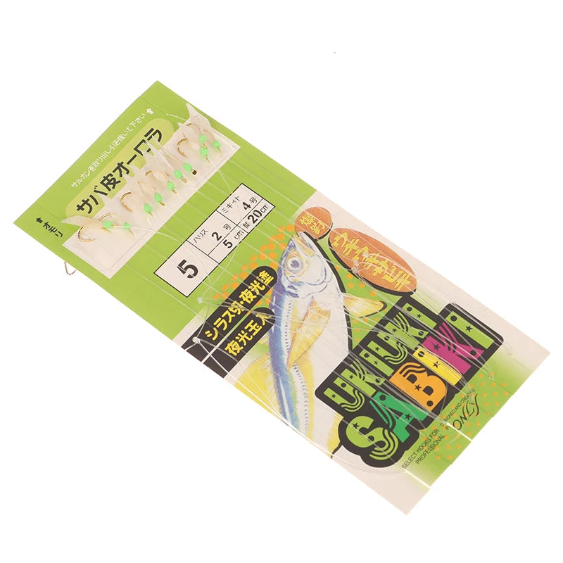 White Fish Skin Bionic String Hook Apollo Uki Sabiki Fishing Qme Hook 5