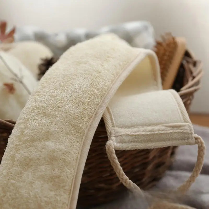 Traditional Flax Fiber Exfoliating Back Scrubber Tear Resistant Long Qme