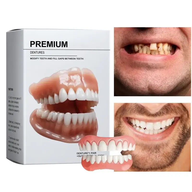 Denture Silicone Liners Soft Teeth Upper Lower Dentures Fake Tooth Qme