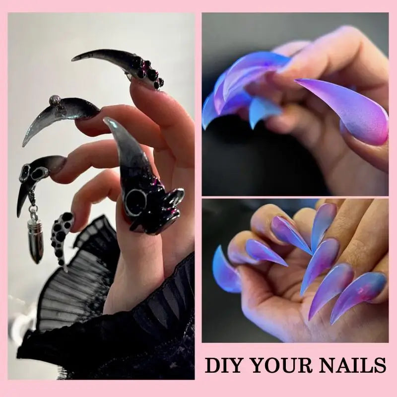 3D Eagle Claw Shape Nail Forms Extension Dragon Acrylic Nails Special Qme